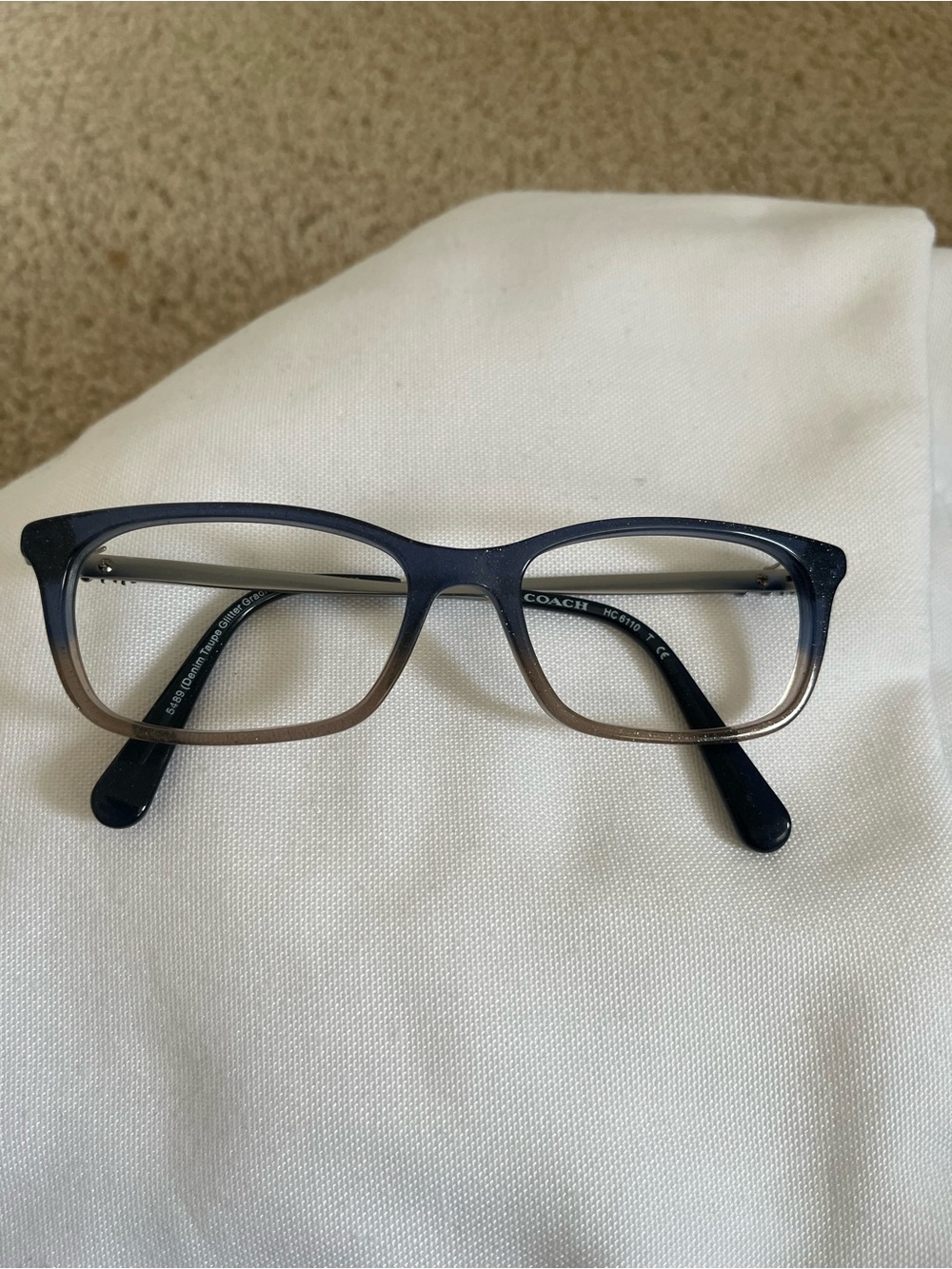 Coach Men's Blue-to-Brown Ombre Rectangle Glasses
